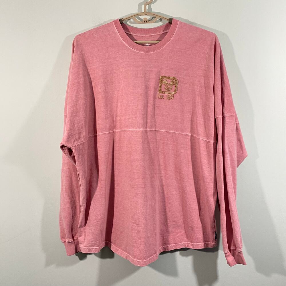 Walt Disney World Spirit Jersey Dusty Rose Gold Glitter Oversized Top Sz XXL NWT - Picture 2 of 9